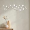 20Pcs Silver Stars Acrylic Mirror Wall Stickers – 3 Sizes DIY Reflective Decals | Bedroom, Nursery & Party Decor | Removable, Shatterproof