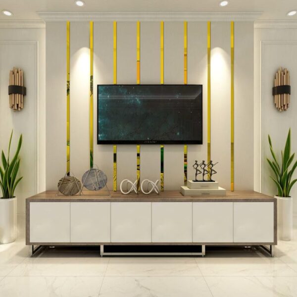 10-Pc Striped Mirror Wall Stickers Kit – DIY Self-Adhesive Acrylic Border Decals for Modern Home Decor | Removable, Shatterproof & Easy Install - Image 3