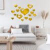 14PCS Acrylic Mirror Heart Wall Stickers – Elegant DIY Home Decor Set | Premium, Removable & Shatterproof - Image 2