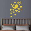 14PCS Acrylic Mirror Heart Wall Stickers – Elegant DIY Home Decor Set | Premium, Removable & Shatterproof