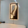 Eco-Chic 3D Bamboo Leaf Wall Decor with Customizable Neon Lights – Modern Nature-Inspired Art for Home & Office