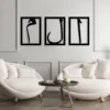 Alif Laam Meem Wooden Islamic Wall Art Set of 3, Islamic Home Decor, 3 Pieces Islamic Art