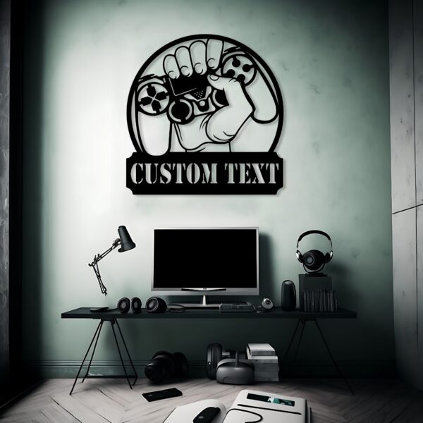 Custom Gaming Sign – Personalized Game Controller Wall Art | Laser-Carved Wood