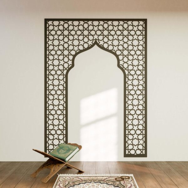 Mihrab Islamic Wall Art Mihrab Ramadan Decor Muslim Prayer Room Moroccan Wood Decorative Panel Eid Mubarak Gift